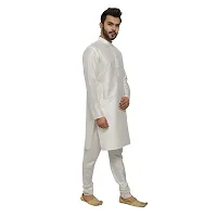 Great Person Choice Men's Silk Regular Kurta Pajama Set (GPC-sns-white-kurta-white-pajami-158-36_White_36)-thumb4