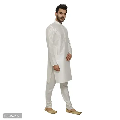 Great Person Choice Men's Silk Regular Kurta Pajama Set (GPC-sns-white-kurta-white-pajami-158-36_White_36)-thumb5