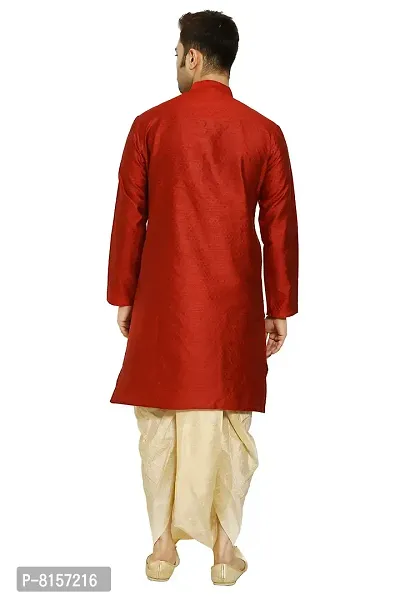 Great Person Choice Traditional Dress for Men Dhoti Kurta Set Ethnic Wear for Men Silk Kurta Pajama-thumb5