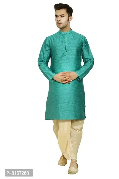 Great Person Choice Traditional Dress for Men Dhoti Kurta Set Ethnic Wear for Men Silk Kurta Pajama-thumb0