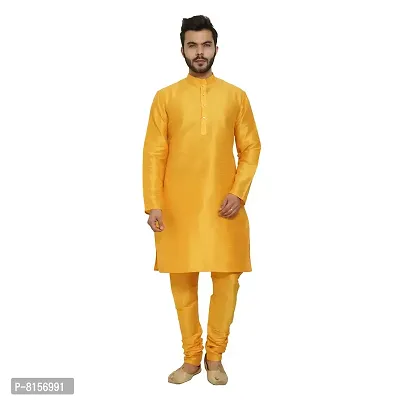 Great Person Choice Men's Regular Banarasi Dupion Silk Blended Kurta and Pajama for Weddings, Parties