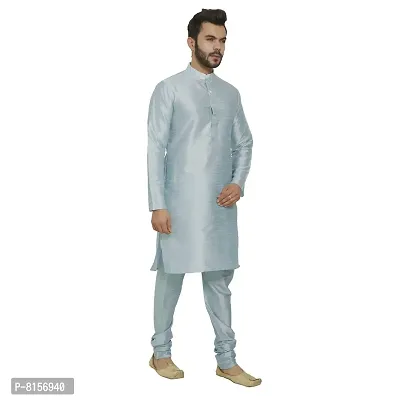 Great Person Choice Men's Regular Banarasi Dupion Silk Blended Kurta and Pajama for Weddings, Parties-thumb5