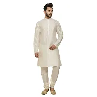 Great Person Choice Men's Regular Banarasi Dupion Silk Blended Kurta and Pajama for Weddings, Parties-thumb1