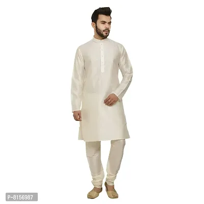 Great Person Choice Men's Regular Banarasi Dupion Silk Blended Kurta and Pajama for Weddings, Parties-thumb2