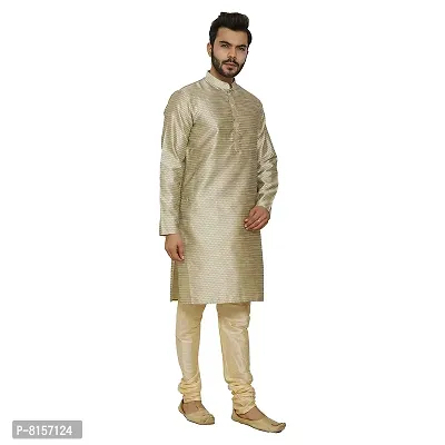 Great Person Choice Traditional Dress for Men Kurta Pajama Set Ethnic Wear for Men Silk Kurta Pajama Kurta Pajami,Pista Golden,2XL(254N)-thumb3