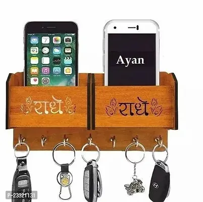 Wooden Keyholder Mobile Stand for Home Wall, Office, Hall, Living Room, Bedroom Stylish (8 Hooks)