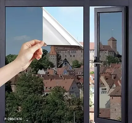 Window Film Sun Blocking, One Way Window Film Privacy Day And Night, Window Tinting Film For Home Anti Sun Uv Film Mirror No Glue For Glass Film Size 50Cm X 179Cm-thumb0