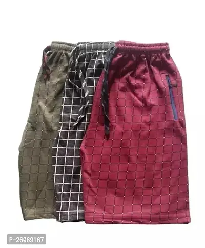 Comfortable Multicolored Cotton Regular Shorts For Men Pack Of 3