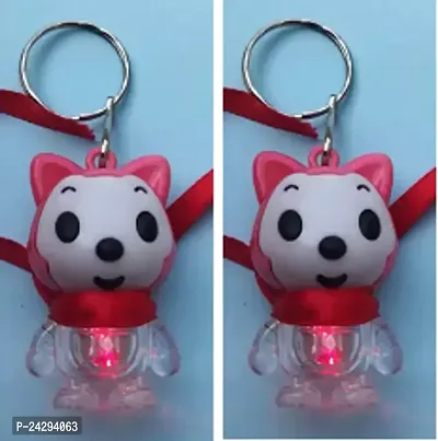 Cute Panda Lighting Keychain With Charm and Strap Key Chains For Boys And Girls( Set Of 2)