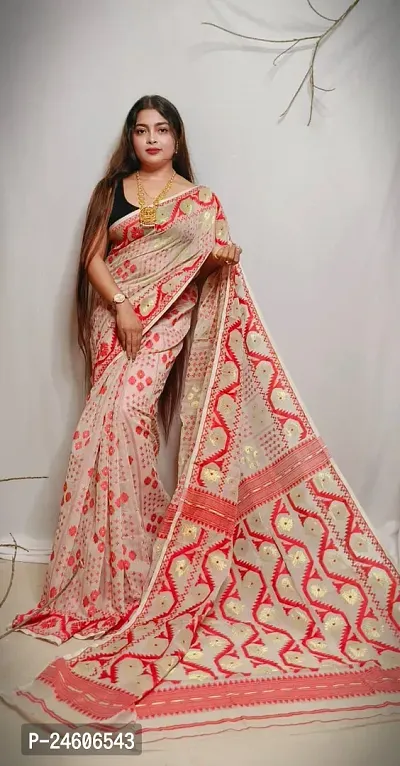 Classic Cotton Silk Saree without Blouse piece For Women