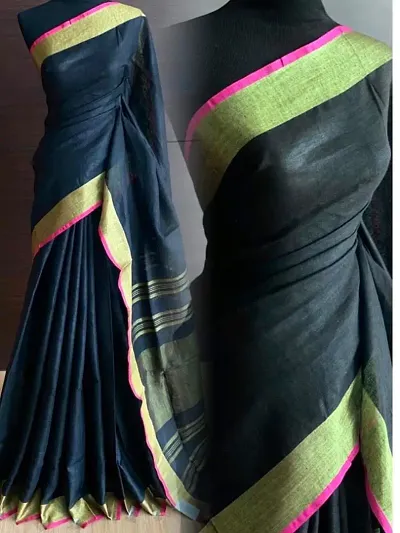 New In Linen Saree with Blouse piece 