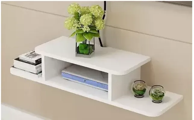 (Medium Density Fiber) Wall Shelf&nbsp;&nbsp;White (Number of Shelves - 3)- 10 inch x 10 inch