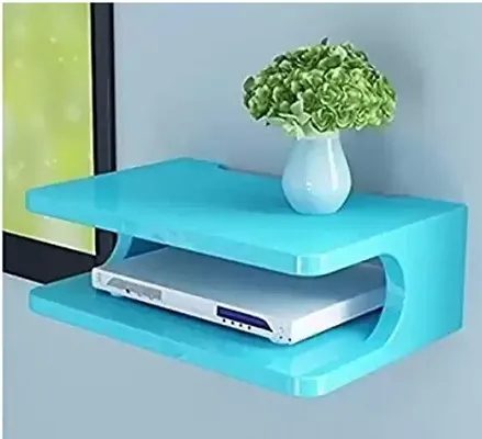 Medium Density Fiber Sea Blue Set-up Box Stand, 8 inch x 4 inch