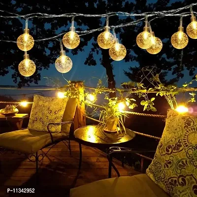 BlackCherry 16 LED Crystal Ball String Lights for Home Decoration Party Festival Diwali Christmas (WarmWhite 4M)-thumb0