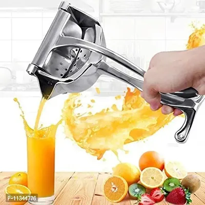 Sprqcart Manual Hand Press Fruit Juicer Heavy Quality Metal Aluminum alloy Juicer with Detachable Lever and Removable (Silver Color)