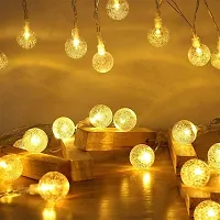 BlackCherry 16 LED Crystal Ball String Lights for Home Decoration Party Festival Diwali Christmas (WarmWhite 4M)-thumb1