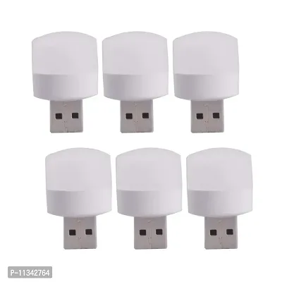 USB Night Light Mini LED Light Night for Kids Natural White LED Compact Small Night Lights for Kids Baby Adults Bedroom Bathroom Nursery Hallway Kitchen,Outdoor USB Light Bulb (White, Pack of 6)-thumb2