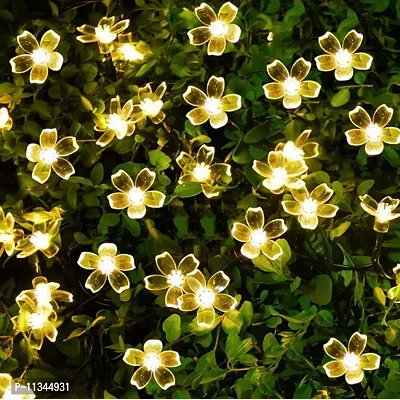 itSApna 40 Flower LED Made in India Silicon Flower Curtain String Window Festival Lights Indoor Outdoor Home Decoration Series for Diwali, Christmas, Wedding, Party, Home (12 Meter, Warm White)-thumb3