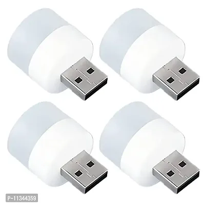 Sprqcart USB Night Light Mini LED White LED Compact Small Night Lights for Kids Baby Adults Bedroom Bathroom Nursery Hallway Kitchen,Outdoor USB Light Bulb (White, Pack of 4)-thumb2