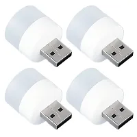USB Night Light Mini LED Light Night for Kids Natural White LED Compact Small Night Lights for Kids Baby Adults Bedroom Bathroom Nursery Hallway Kitchen,Outdoor USB Light Bulb (White, Pack of 4)-thumb1