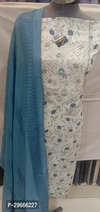 Classic Cotton Blend Dress Material with Dupatta-thumb0