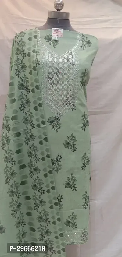 Classic Cotton Blend Dress Material with Dupatta-thumb0