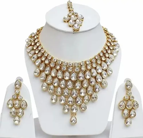 Trendy Alloy Kundan Necklace Set