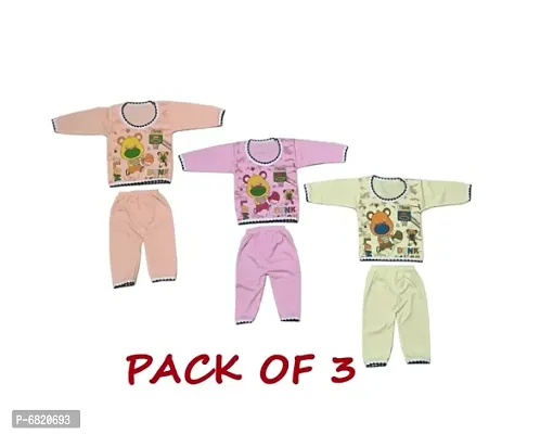 Multicolor Cotton T Shirt and Pyjama Pack of 3-thumb0