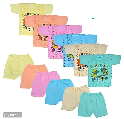 Multicolor Cotton T Shirt and Shorts Pack of 5