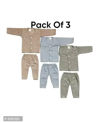 Winter wear Thermal Full Sleeves Body Warmer top and Pyjama Set for Boys  Girls (Pack of 3)