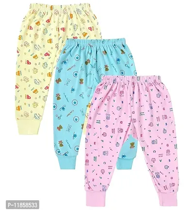 CASTLEY Cotton Printed Full Length Pyjamas for Baby Boy Or Baby Girl Infant  Toddlers Pants for Sleepwear with Multicolor Combos Pack of 3p