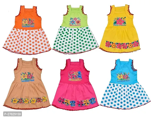 Cotton Frock Dress for New Born Pack of 6-thumb0