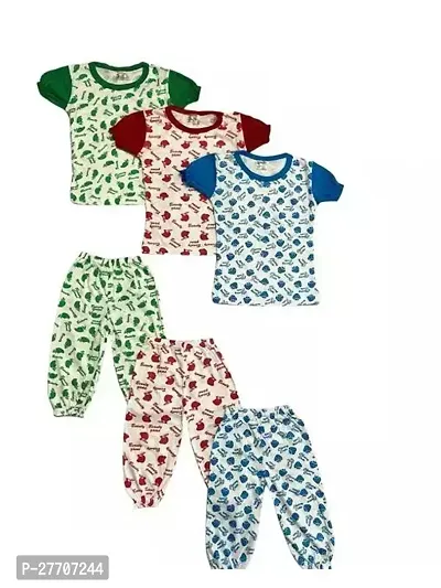 Casual Dress T-shirt with matching  pajamas For Kids  Pack Of 3-thumb0