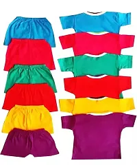 Trendy Multicoloured Cotton Printed T-shirts With Shorts For Kids Pack Of 6-thumb1