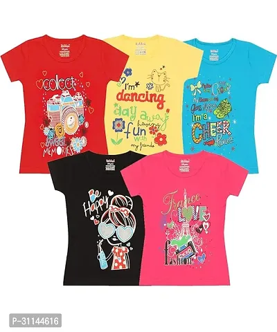 Girls Half Sleeve T-shirts (Pack of 5)-thumb0