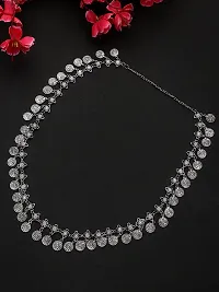 Elegant Alloy Oxidized Silver Adjustable Sarees Belly Chain For Women-thumb1