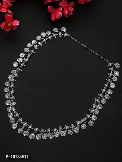 Elegant Alloy Oxidized Silver Adjustable Sarees Belly Chain For Women-thumb2
