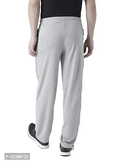 Stylish Grey Cotton Blend Solid Regular Track Pants For Men-thumb2