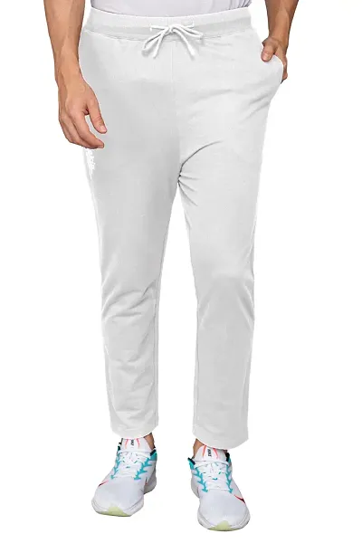 Stylish Cotton Blend Solid Regular Track Pants For Men