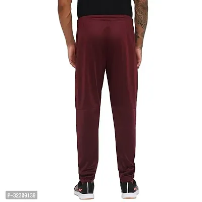 Stylish Maroon Cotton Blend Solid Regular Track Pants For Men-thumb2