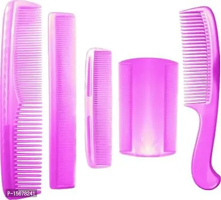 FYNX 4PCS + Lice Combs (PURPLE) Hair Stylists Professional Styling Comb Set Variety Pack Great for All Hair Types  Styles ( Color May Vary)