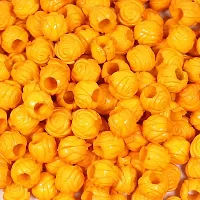 FYNX 10 mm Plastic ( Mustard Yellow ) Rose Beads for Macrame , Jewelry Making, Bracelets, Necklaces, Home D?cor and All DIY Crafts Projects (Approx : 115 Pcs)-thumb1