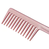 FYNX Grooming 1 Handle Comb And 1 Wide Teeth Shampoo Comb For All Purpose Hair Combs for Men and Women, Set of 2pcs Pack of -1 (Pink) (Color may vary, As per stock)-thumb1