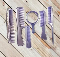 FYNX Hair Grooming Combs for Men and Women (PURPLE) - Set of 5 + 1 Mirror (Color May Vary)-thumb1