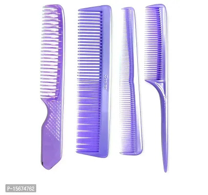 FYNX Set of 4 Professional Hair Cutting  Styling Comb Kit - Color May Vary As per Stock. (PURPLE)