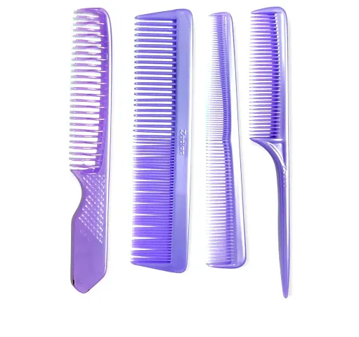 FYNX Set of 4 Professional Hair Cutting & Styling Comb Kit - Color May Vary As per Stock.