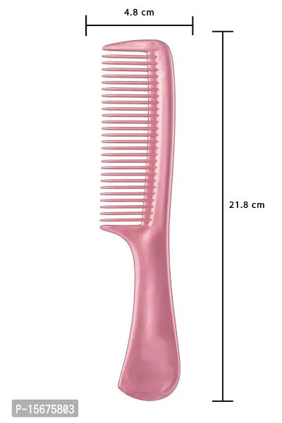 FYNX Grooming 1 Handle Comb And 1 Wide Teeth Shampoo Comb For All Purpose Hair Combs for Men and Women, Set of 2pcs Pack of -1 (Pink) (Color may vary, As per stock)-thumb5