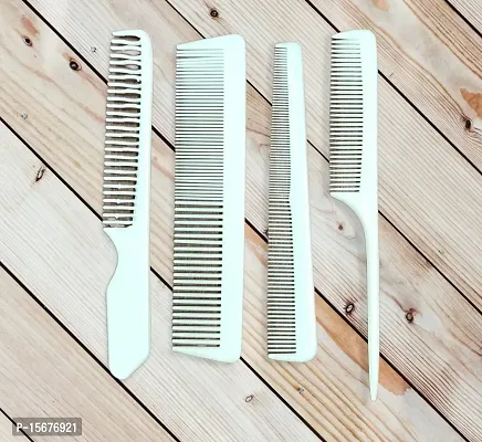 FYNX Set of 4 Professional Hair Cutting  Styling Comb Kit - Color May Vary As per Stock. (WHITE)-thumb2