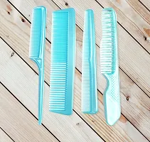 FYNX Set of 4 Professional Hair Cutting  Styling Comb Kit - Color May Vary As per Stock. (SKY BLUE)-thumb1