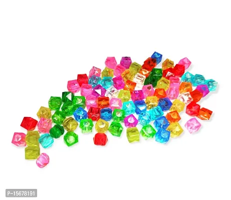 FYNX ( 300 Pcs ) Crystal Multicoloured Square Shape Beads for Macrame , Jewelry Making, Arts  Crafts, Ornaments, Key Chains Home Decor  DIY Projects